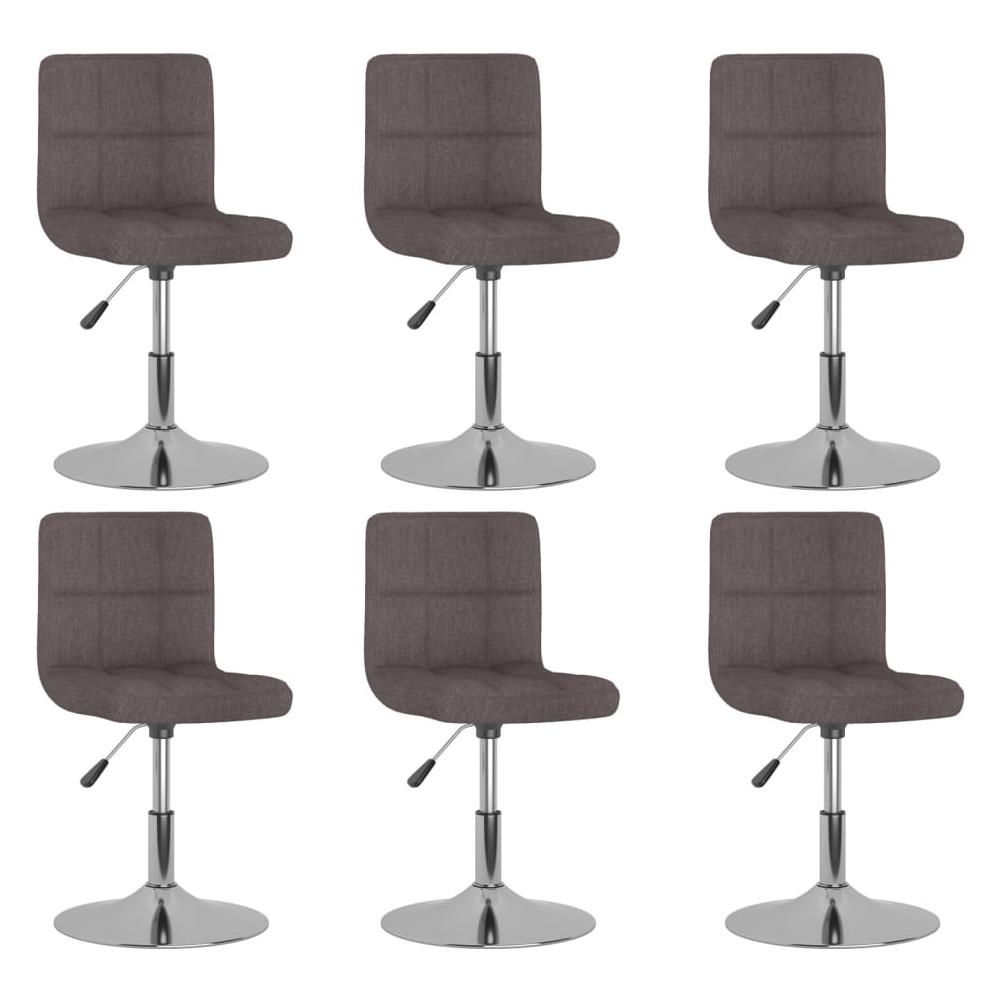 Sedie Da Pranzo Girevoli 6 Pz Grigio Talpa In Tessuto - Foto 1