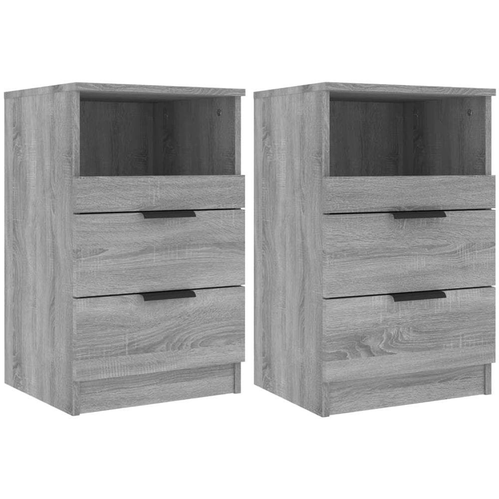 Comodini 2 Pz Grigio Sonoma In Legno Multistrato - Foto 1