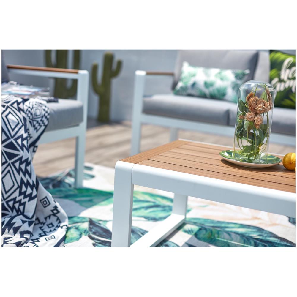 Salotto Da Giardino Basso 4 Posti In Alluminio Bianco Maringo - Foto 8