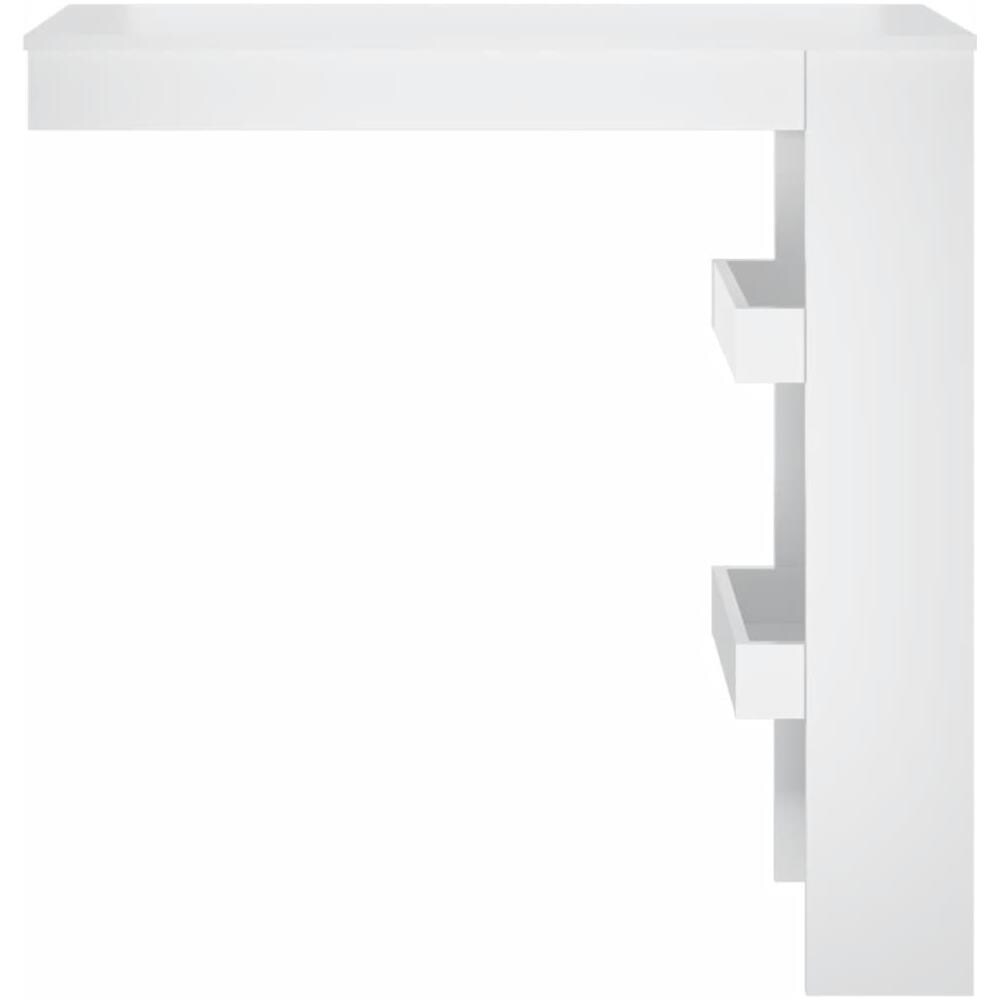 Bancone Da Muro Bianco Lucido 102x45x103,5 Cm Legno Compensato - Foto 3