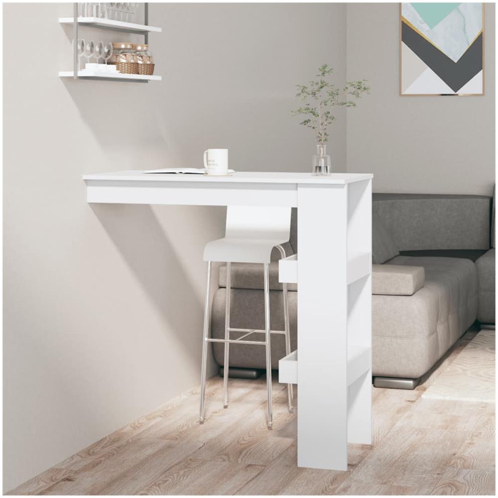 Bancone Da Muro Bianco Lucido 102x45x103,5 Cm Legno Compensato - Foto 1
