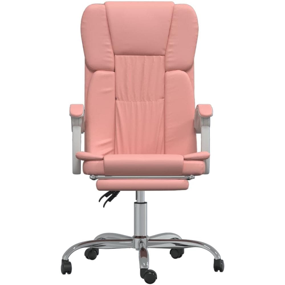 Poltrona Da Ufficio Reclinabile Rosa In Similpelle - Foto 3