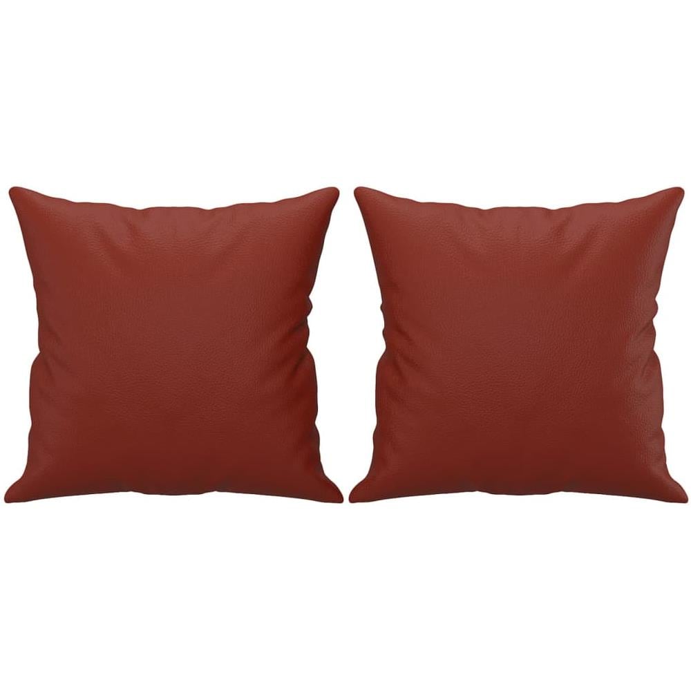 Cuscini Decorativi 2pz Rosso Vino 40x40 Cm In Similpelle - Foto 2