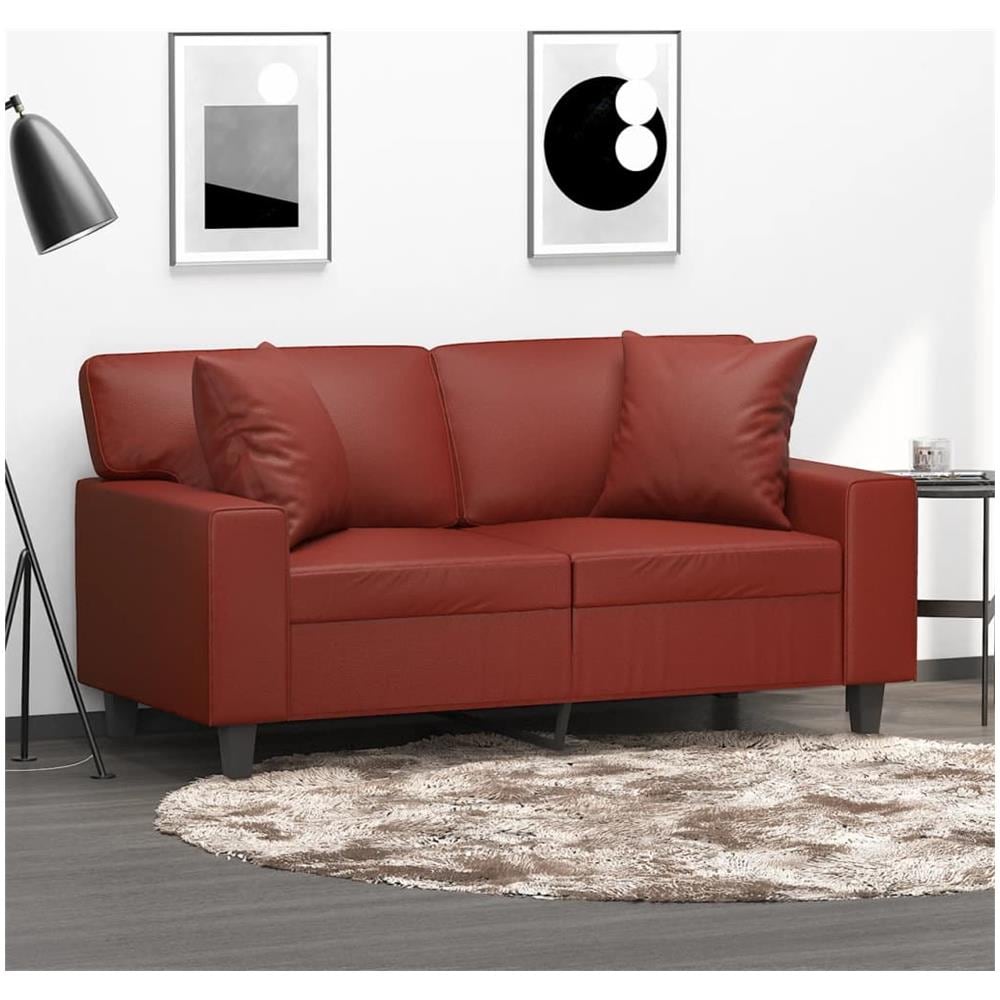 Cuscini Decorativi 2pz Rosso Vino 40x40 Cm In Similpelle - Foto 1