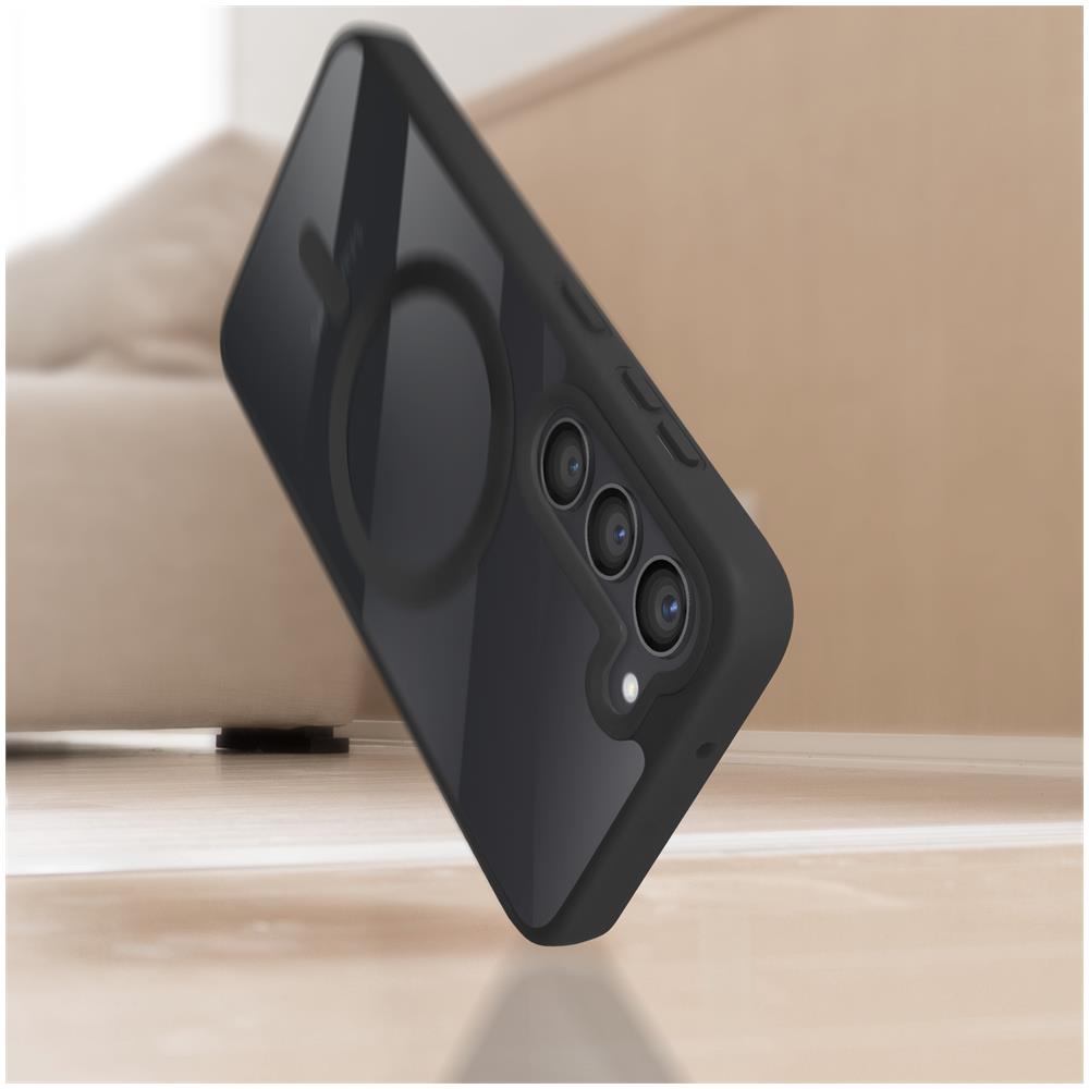 Cover Magsafe Per Samsung S23 Retro Rigido Bordo In Silicone Nera - Foto 2