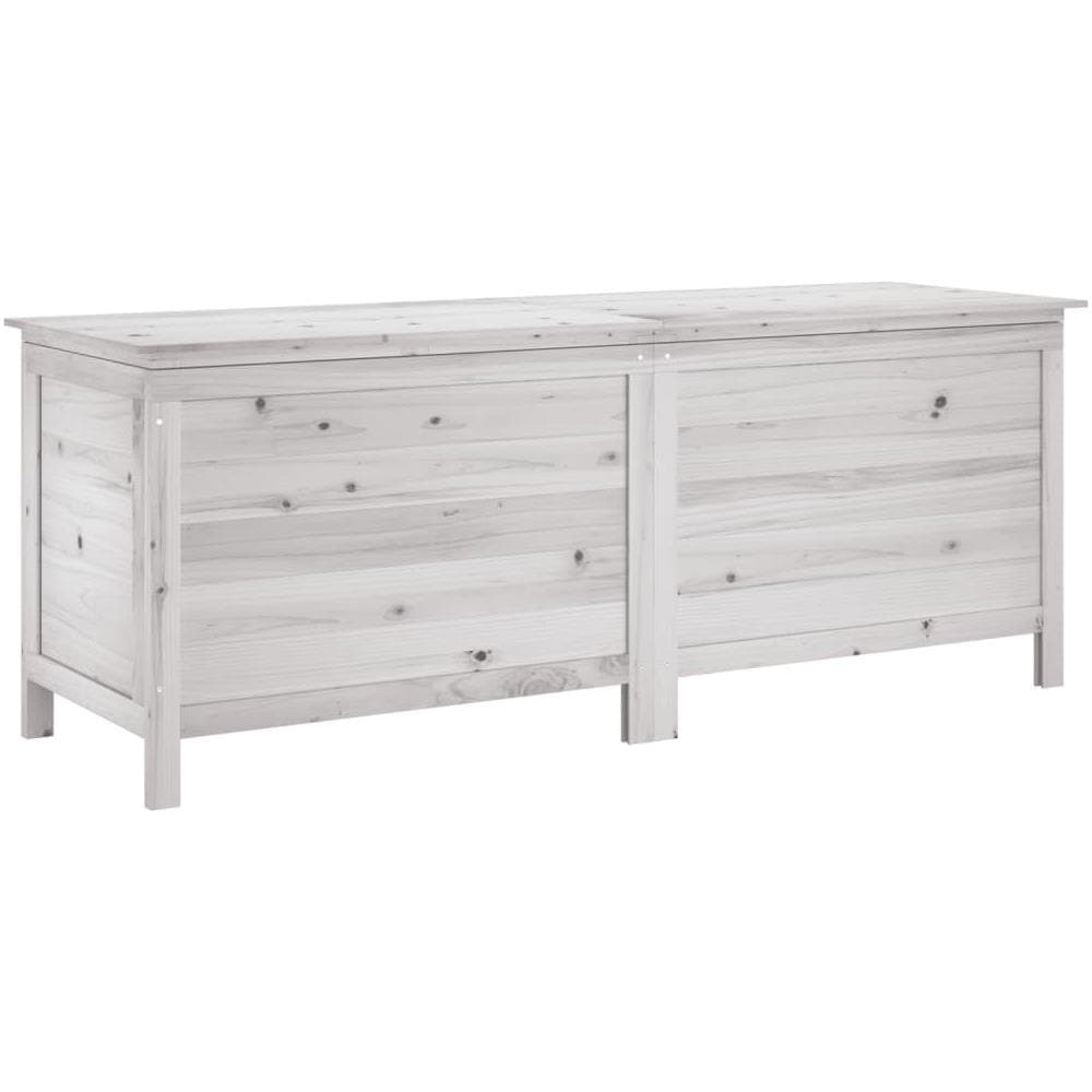 Contenitore Giardino Bianco 150x50x56,5 Cm Legno Massello Abete - Foto 2