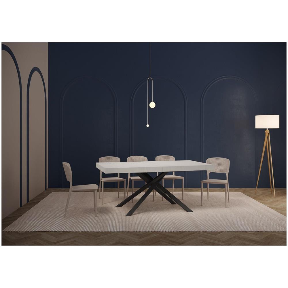 Tavolo allungabile 90x180/284 cm Karida bianco frassino gambe antracite - Foto 2
