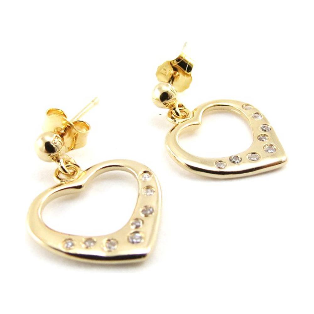 Orecchini A Cuore Charm America In Oro Giallo Massiccio 14 Carati – Stile Love
