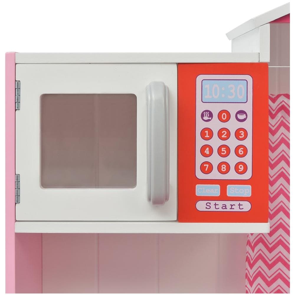 Cucina Giocattolo in Legno 82x30x100 cm Rosa e Bianca - Foto 14