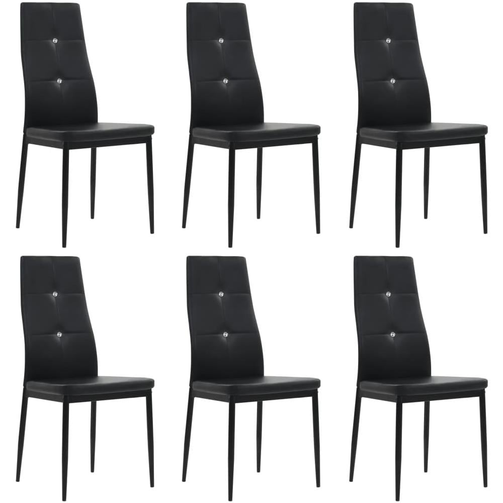 Sedie Sala Da Pranzo 6pz In Pelle Artificiale 43x43,5x96cm Nero - Foto 1