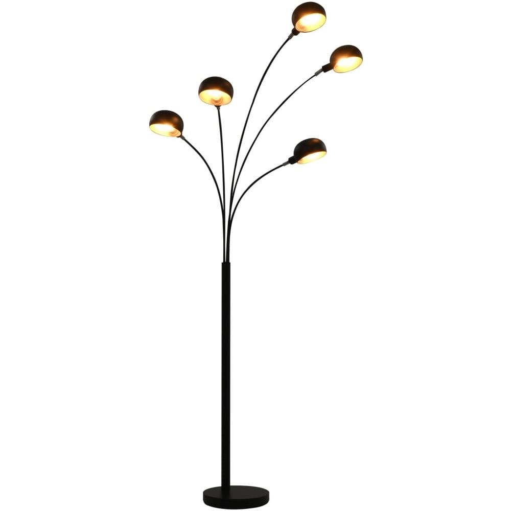 Lampada Da Terra 200 Cm 5 Bulbi E14 Nero E Oro - Foto 1