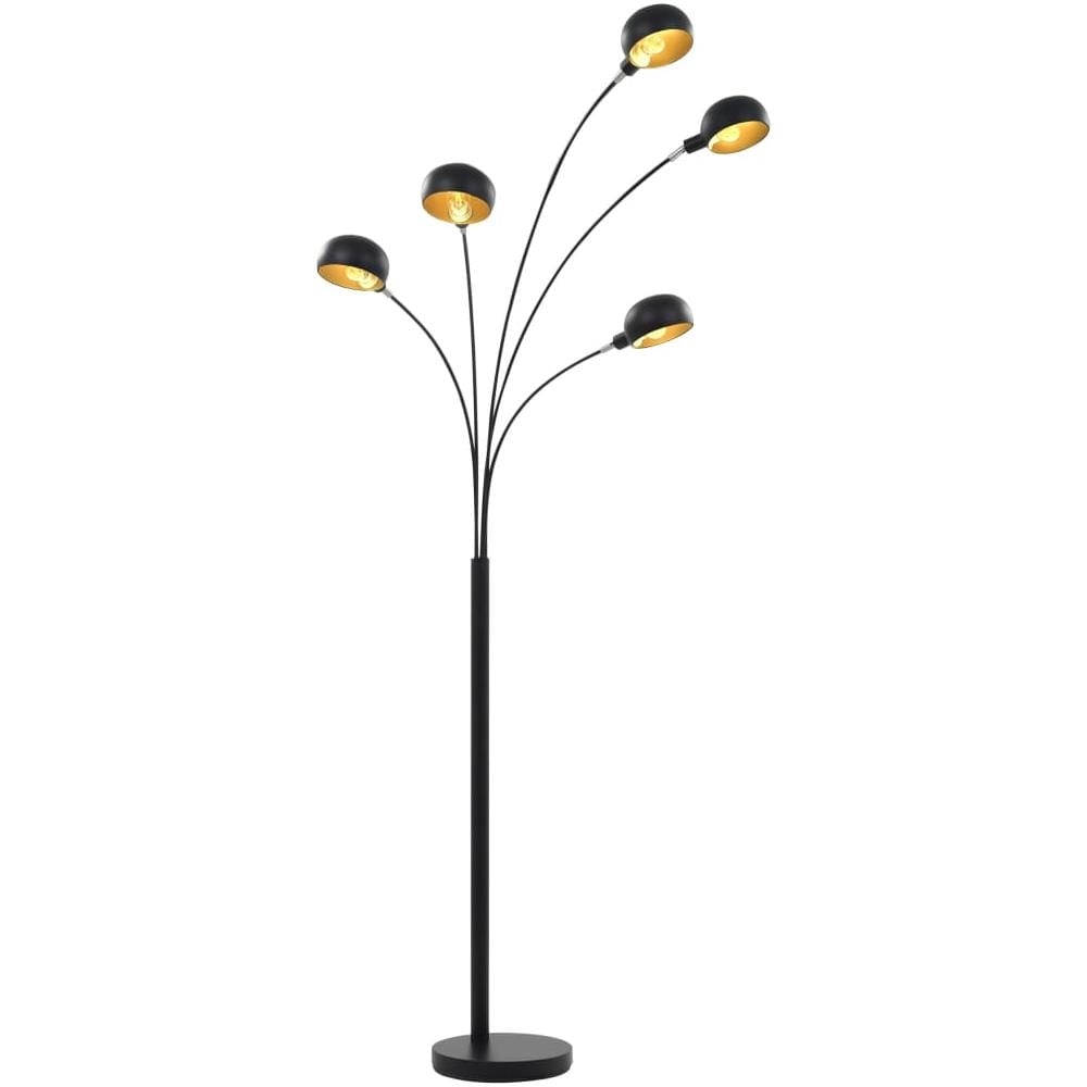 Lampada Da Terra 200 Cm 5 Bulbi E14 Nero E Oro - Foto 2