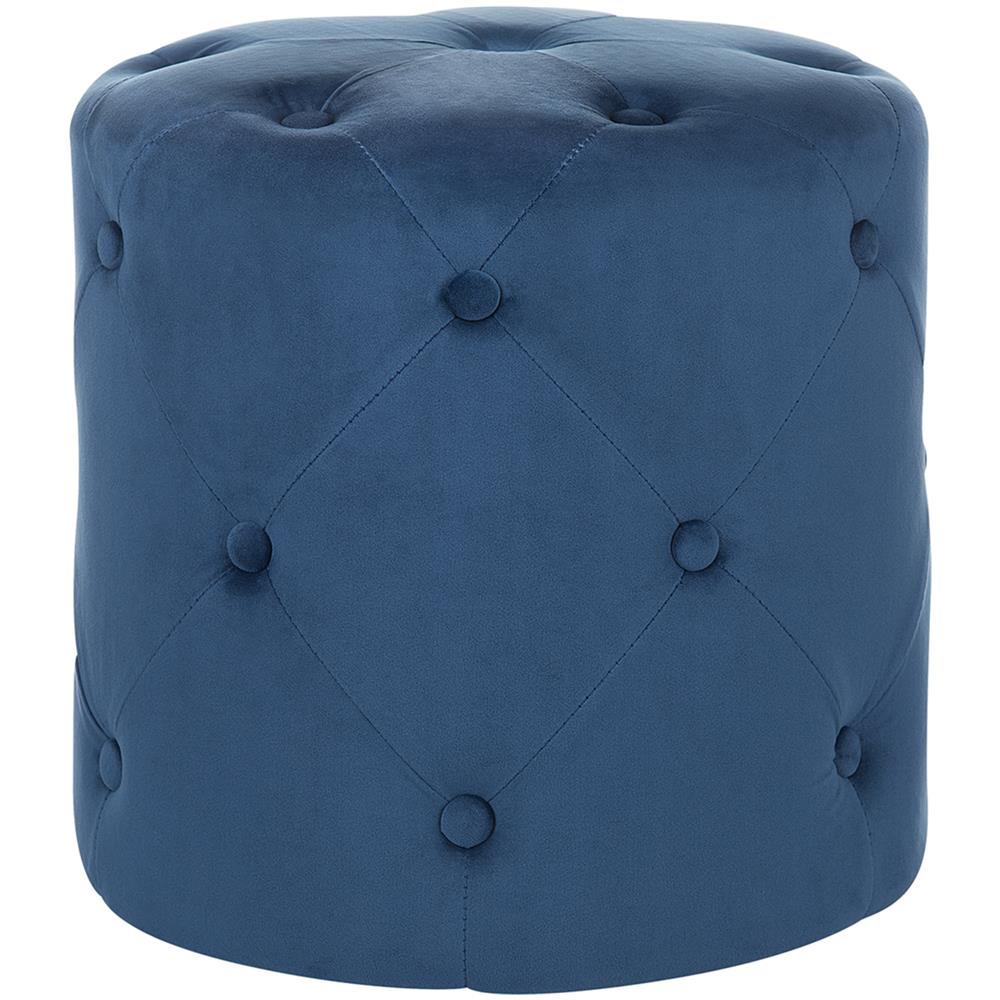 Pouf In Velluto Color Blu Scuro Corolla - Foto 1