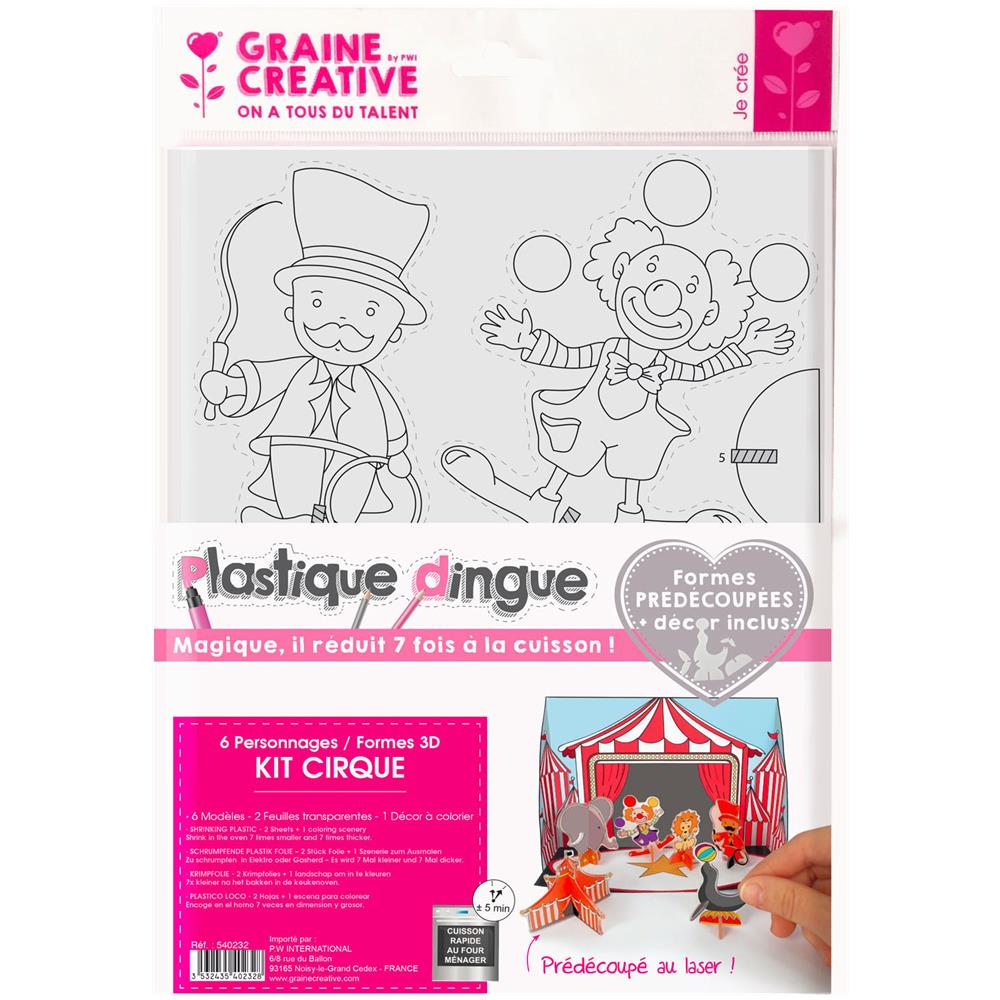 Graines Creatives - Kit Plastica Termoretraibile Circo 3d - Foto 1