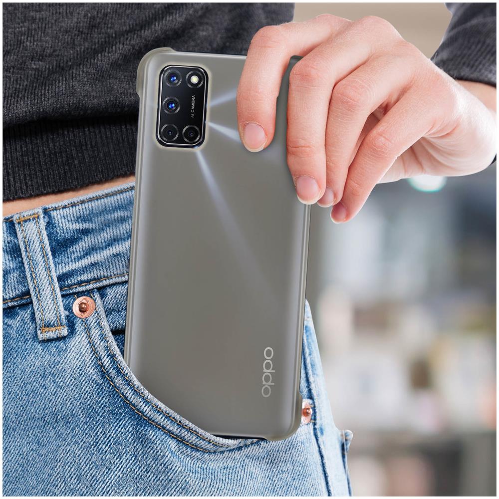Cover Rigida Antiurto Per Oppo A72 / A52 Protezione Originale Nero Traslucido - Foto 5