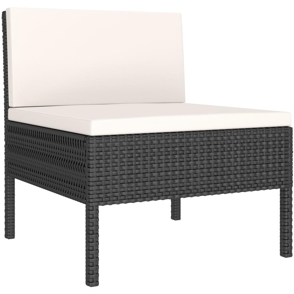 Set Divani da Giardino 6 pz con Cuscini in Polyrattan Nero - Foto 2