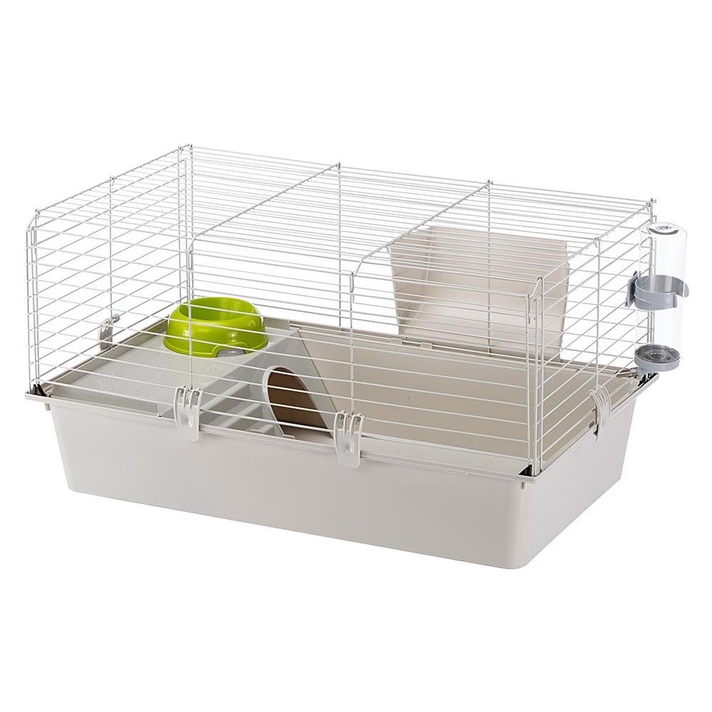 Spaziosa Gabbia Per Porcellini D'india Cavie 80, Sistema Di Chiusura Di Sicurezza, Accessori Inclusi, In Metallo Verniciato Grigio E Plastica - Foto 1