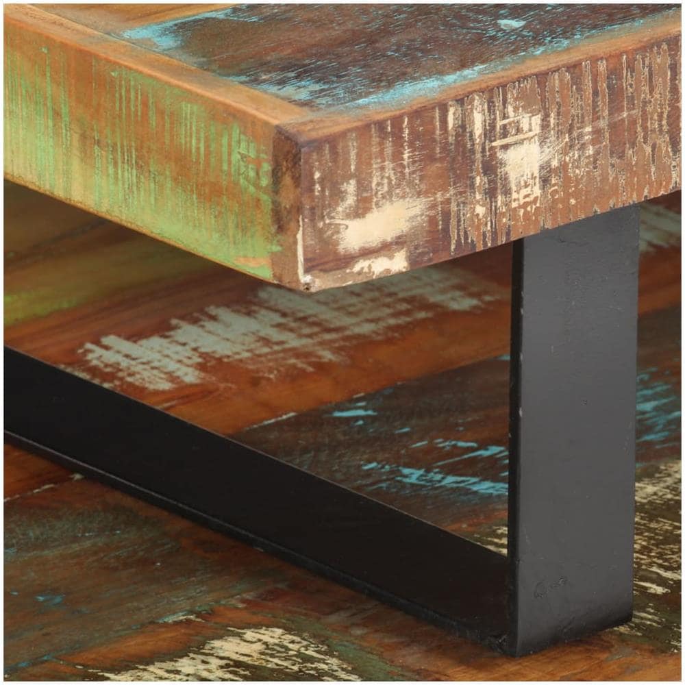 Set Tavolini Da Salotto 2 Pz In Legno Massello Di Recupero - Foto 2