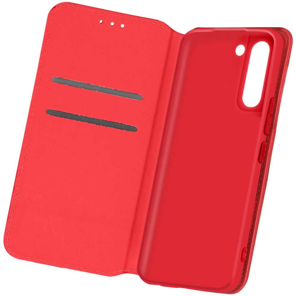 Custodia Samsung Galaxy S21 Plus Portacarte Funzione Supporto Similpelle Rosso - Foto 1