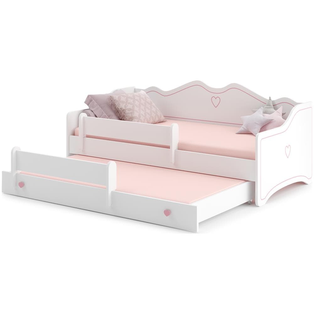 Emma Ii 160x80 Letto Matrimoniale Decorativa Per Bambini + Materassi E Giroletto - Foto 1