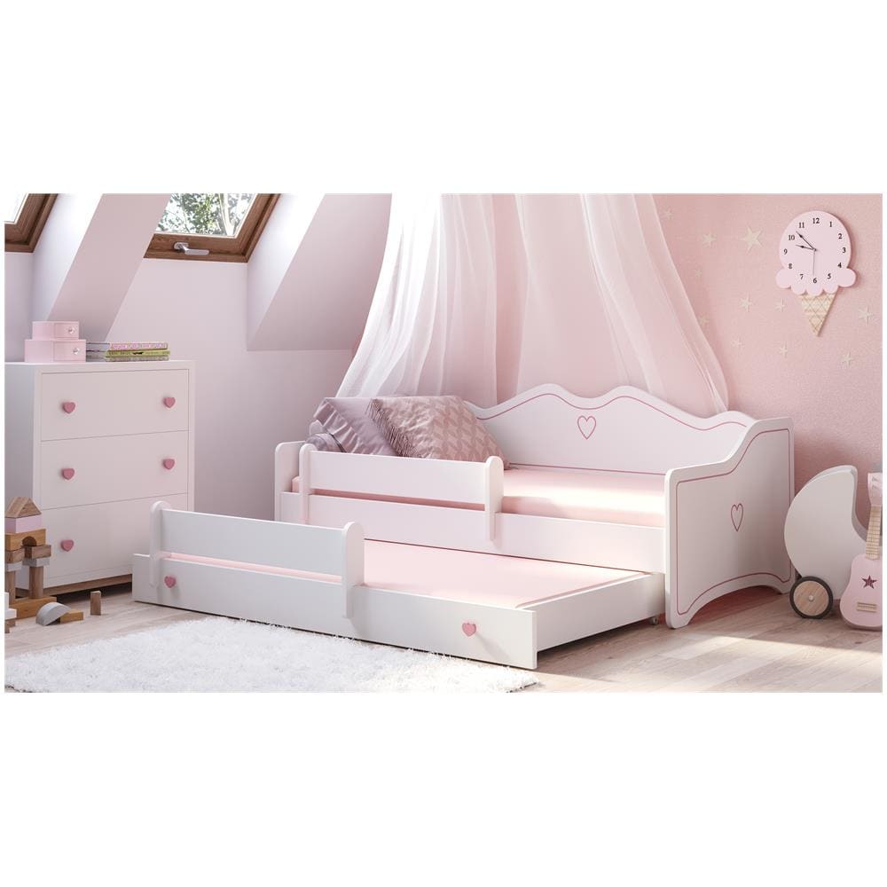 Emma Ii 160x80 Letto Matrimoniale Decorativa Per Bambini + Materassi E Giroletto - Foto 2