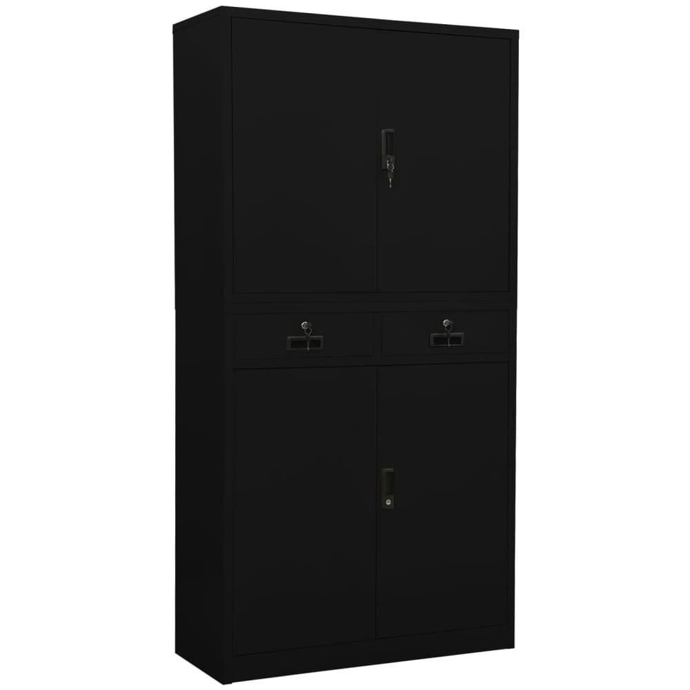 Armadio Per Ufficio Nero 90x40x180 Cm In Acciaio - Foto 1