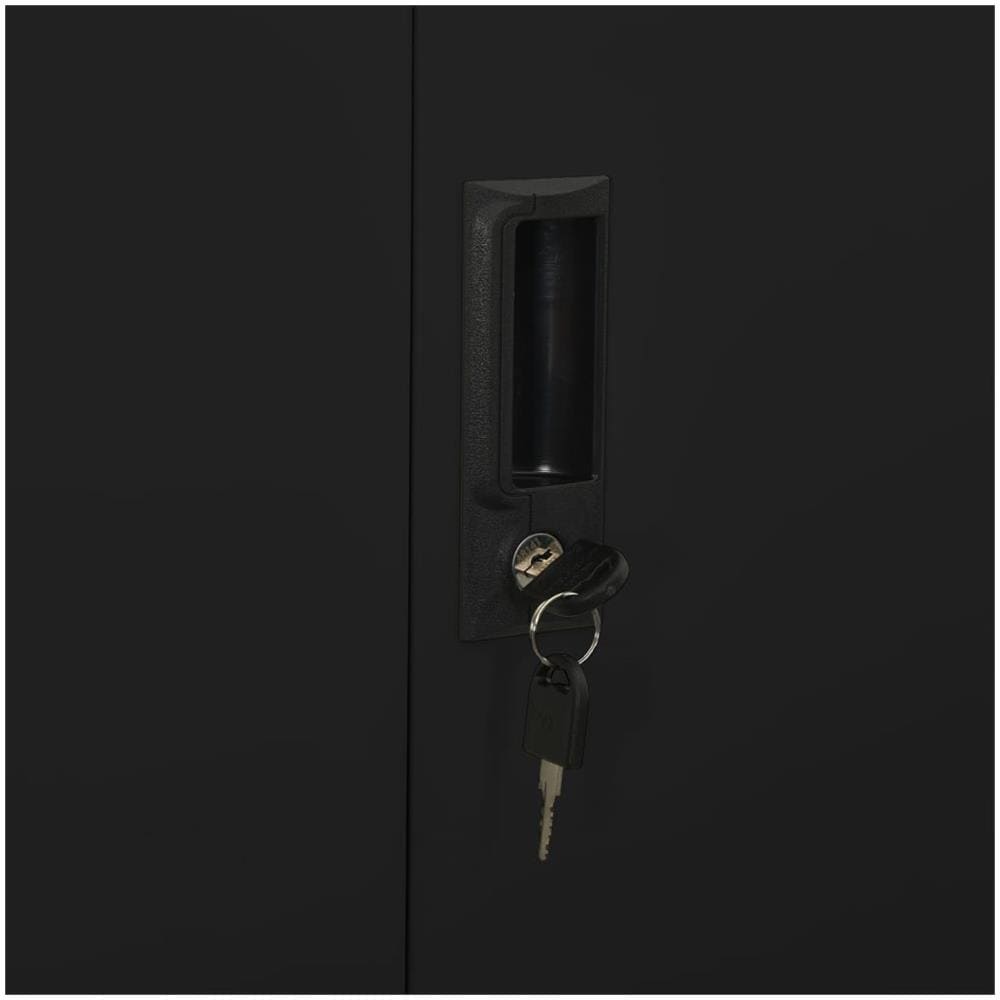 Armadio Per Ufficio Nero 90x40x180 Cm In Acciaio - Foto 2