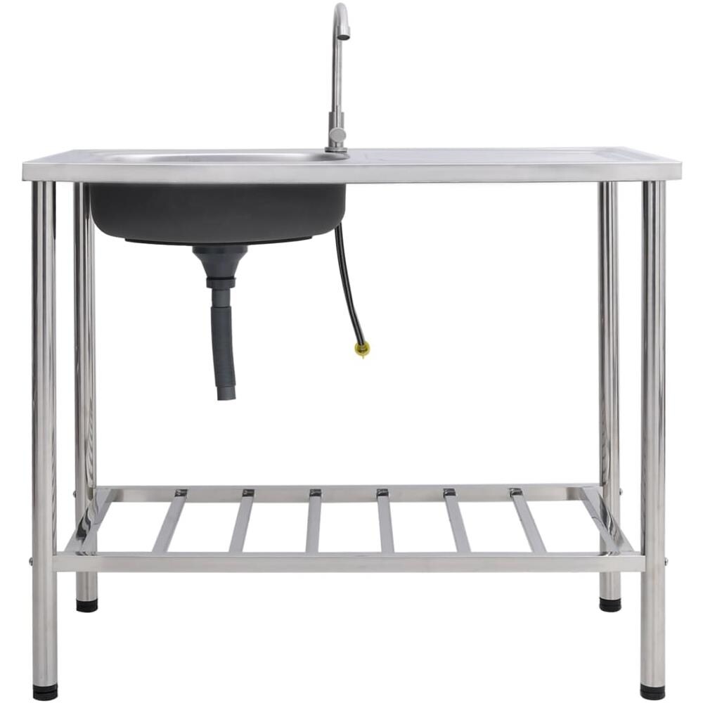 Lavello Da Campeggio Vasca Singola Con Rubinetto Acciaio Inox - Foto 1