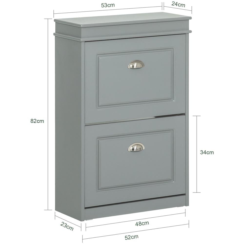 Serie Bianche Di Scarpiere Moderne Grigio 54x24x83cm 2 Ante 0 Cuscino Fsr78-hg - Foto 2