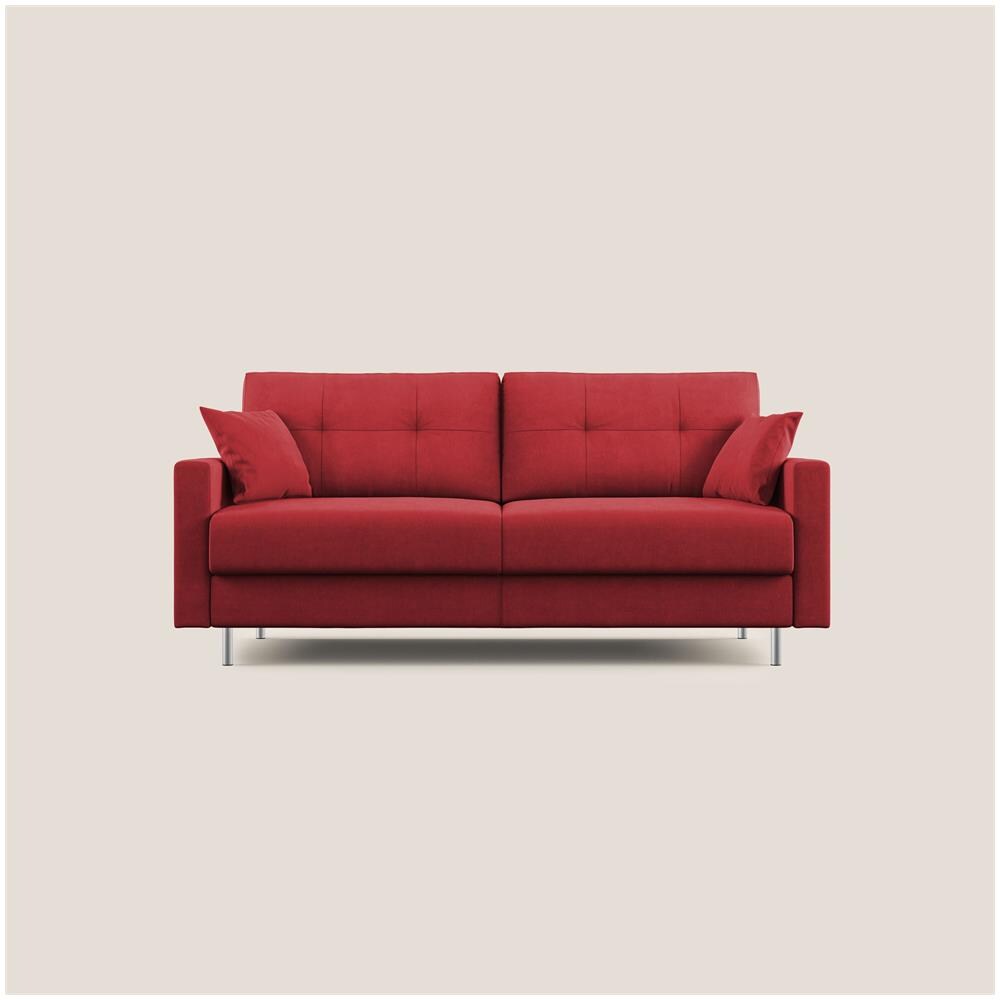 Megan Divano Letto Matrimoniale In Microfibra Smacchiabile T11 Rosso - Foto 1
