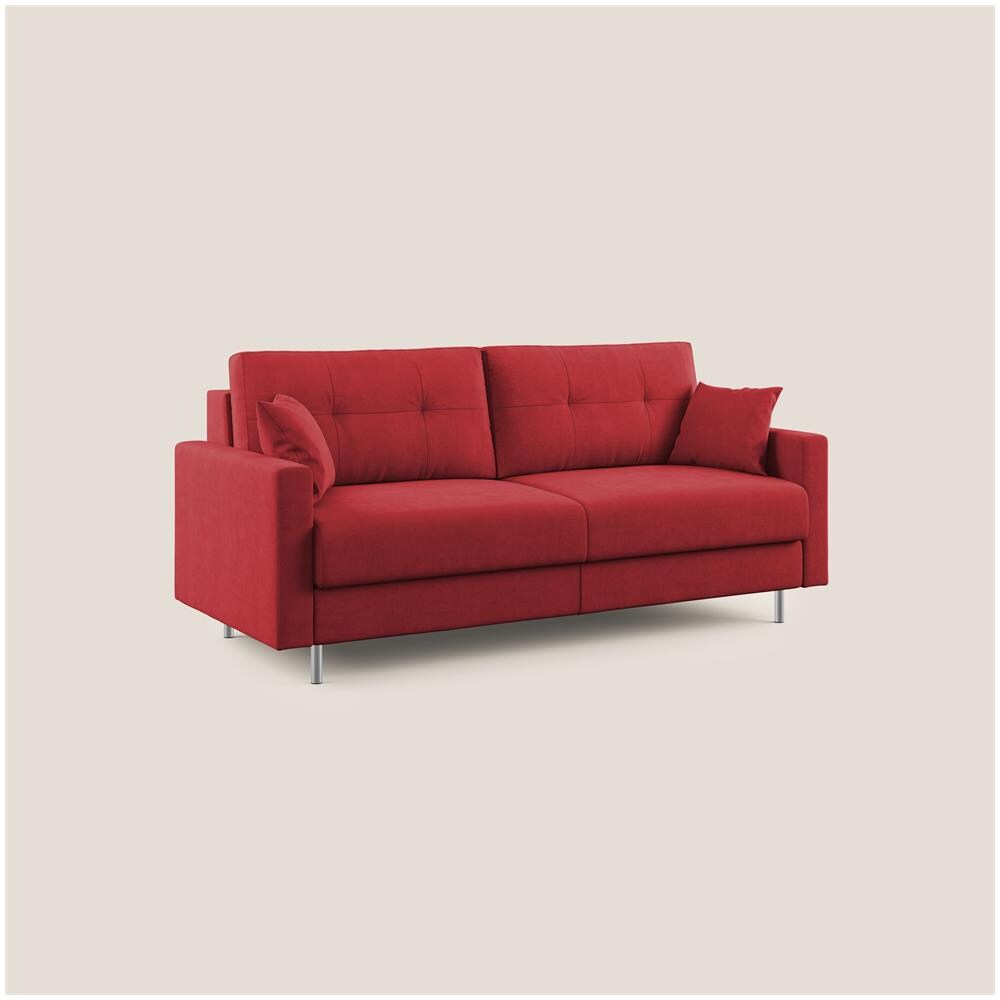 Megan Divano Letto Matrimoniale In Microfibra Smacchiabile T11 Rosso - Foto 2