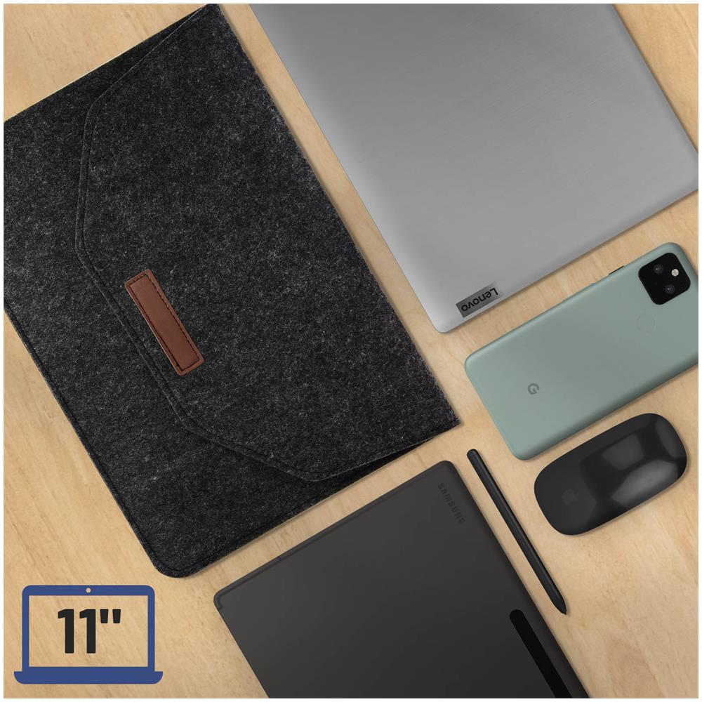 Pochette Tablet / Pc 11 Pollici In Feltro Interno Soft Touch Nera - Foto 2