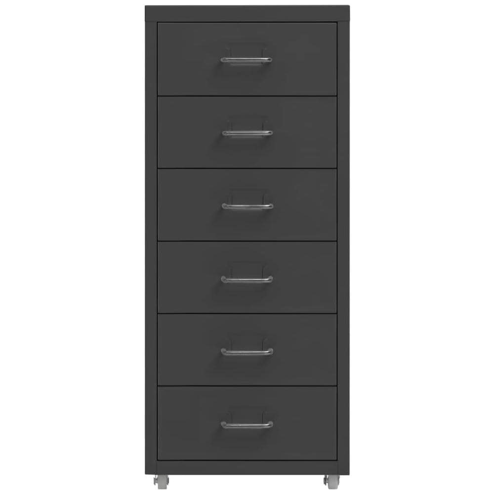 Schedario Mobile Antracite 28x41x69 Cm In Metallo - Foto 2