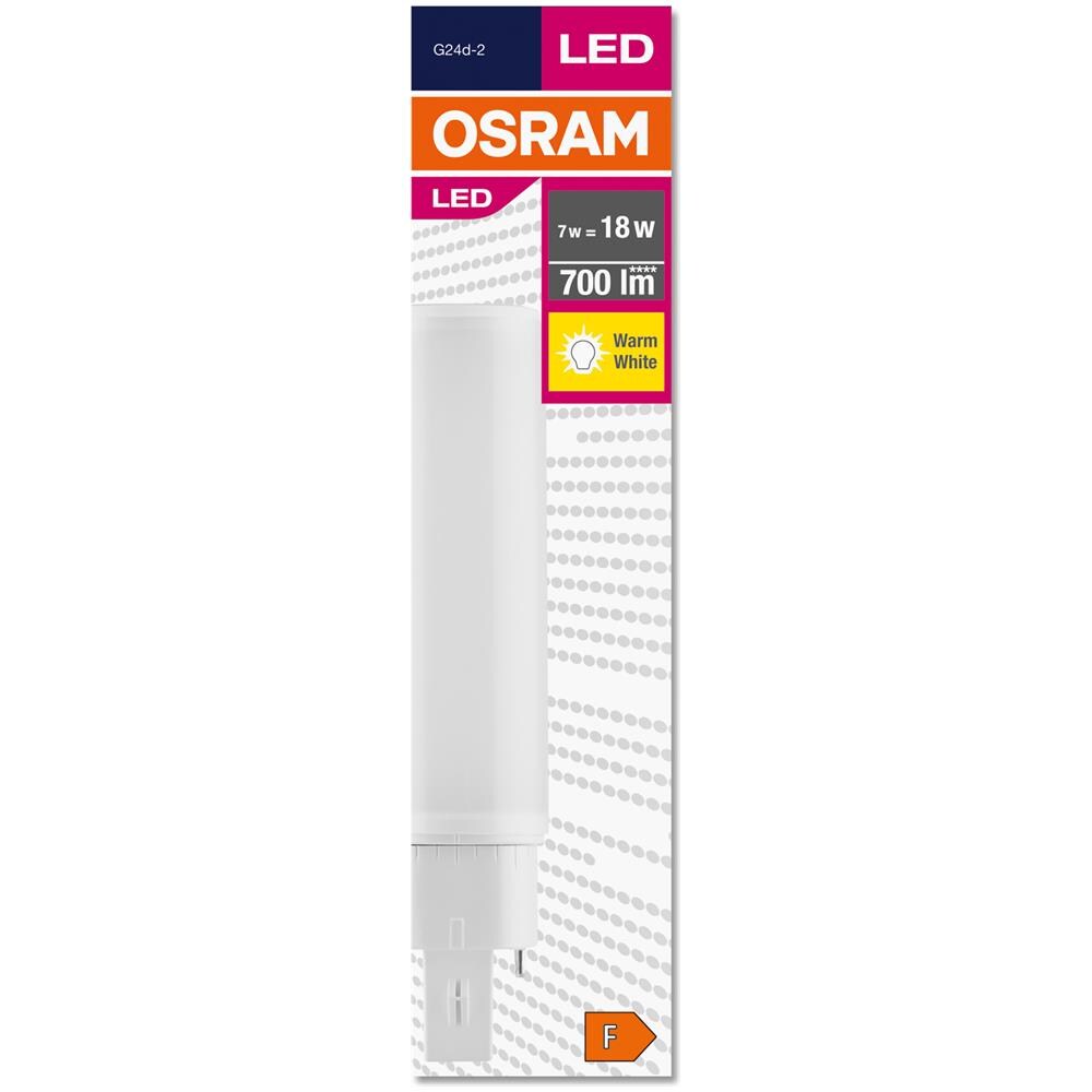 Dulux D Led Em & Ac Mains / Tubo Led: G24d-2, Lunghezza: 148 Mm, 7 W, 18 W Sostituzione Per, Opaco, Warm White, 3000 K - Foto 2