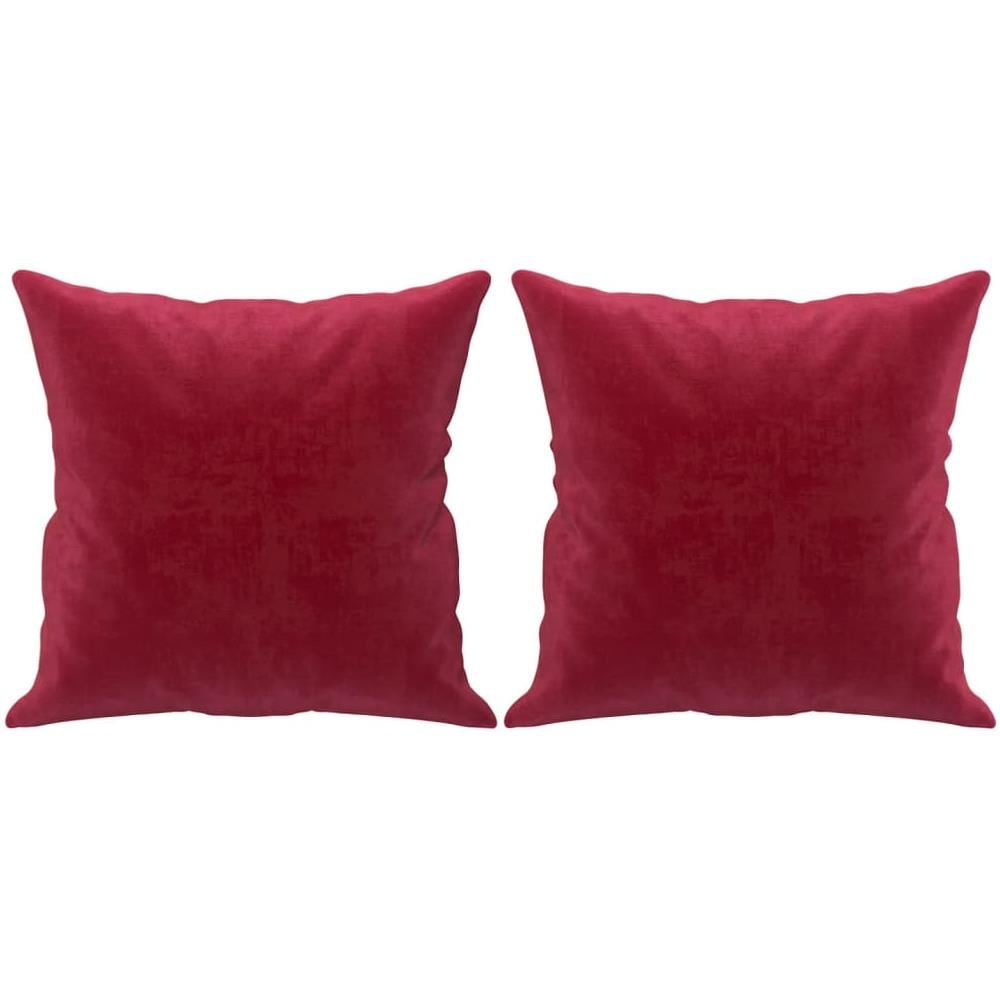 Cuscini Decorativi 2 Pz Rosso Vino 40x40 Cm In Velluto - Foto 2