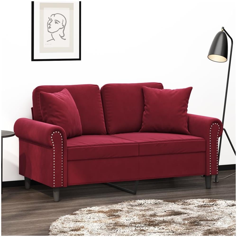 Cuscini Decorativi 2 Pz Rosso Vino 40x40 Cm In Velluto - Foto 1