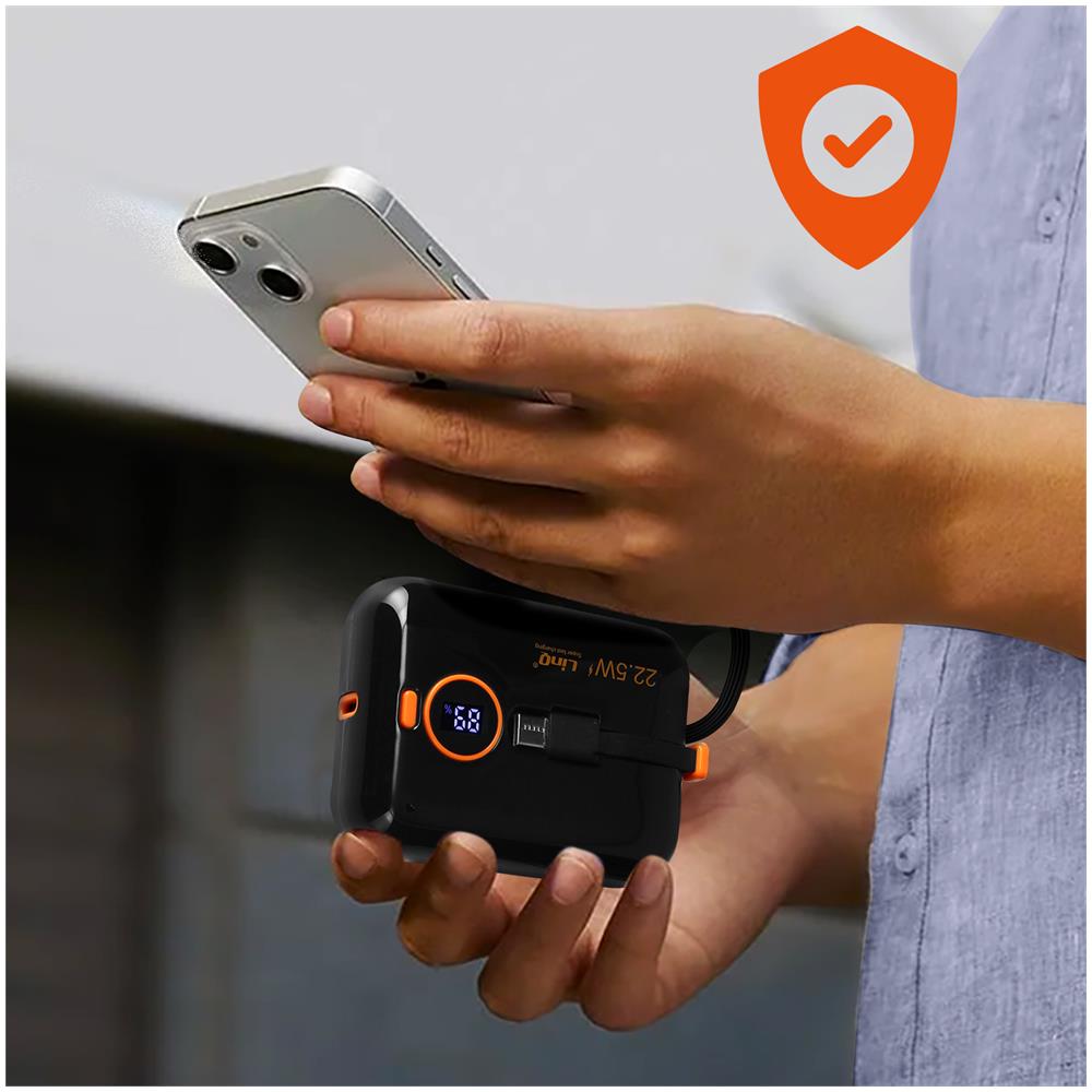 Powerbank 15000 Mah Porta Usb 22,5w + Cavi Usb-c E Lightning Schermo Led - Foto 5