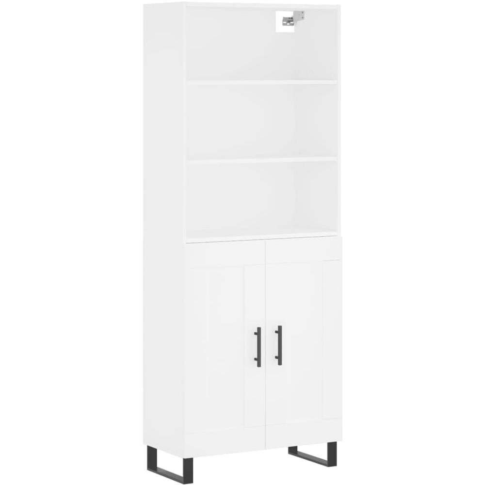 Credenza Bianca 69,5x34x180 Cm In Legno Multistrato - Foto 2