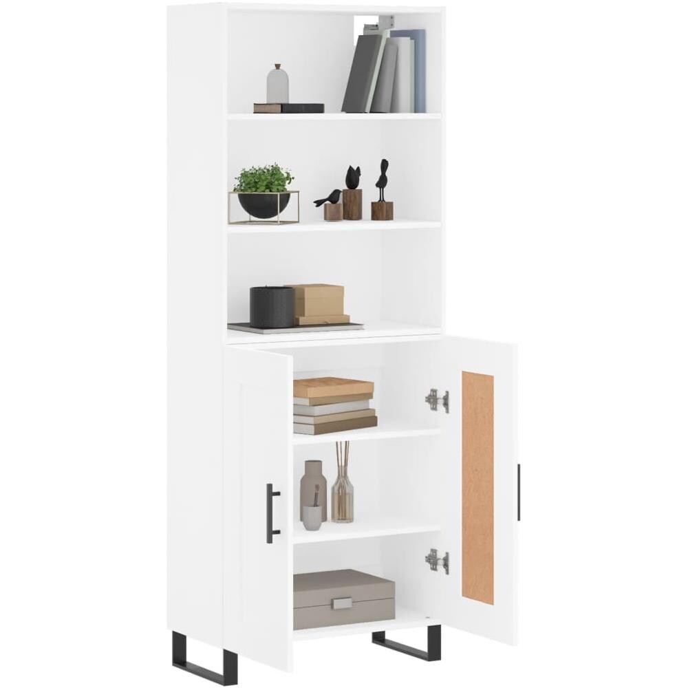Credenza Bianca 69,5x34x180 Cm In Legno Multistrato - Foto 3