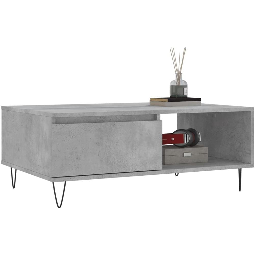 Tavolino Da Salotto Grigio Cemento 90x60x35cm Legno Multistrato - Foto 3