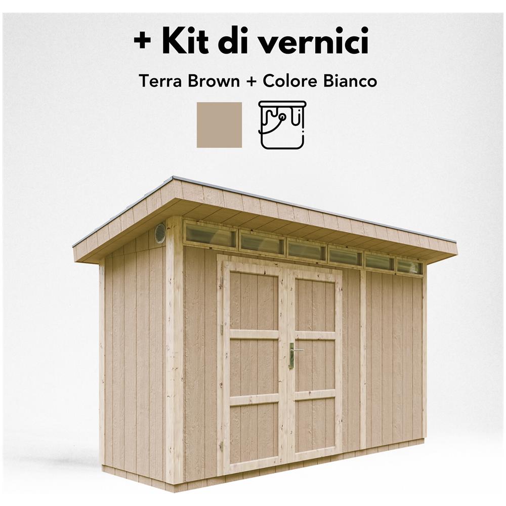 Casetta da giardino con pannelli in legno Lp Smartside 4,3 m2 con pavimento e piastrelle bituminose - L161x294x239 cm - M902a - Terra Marrone - Foto 8