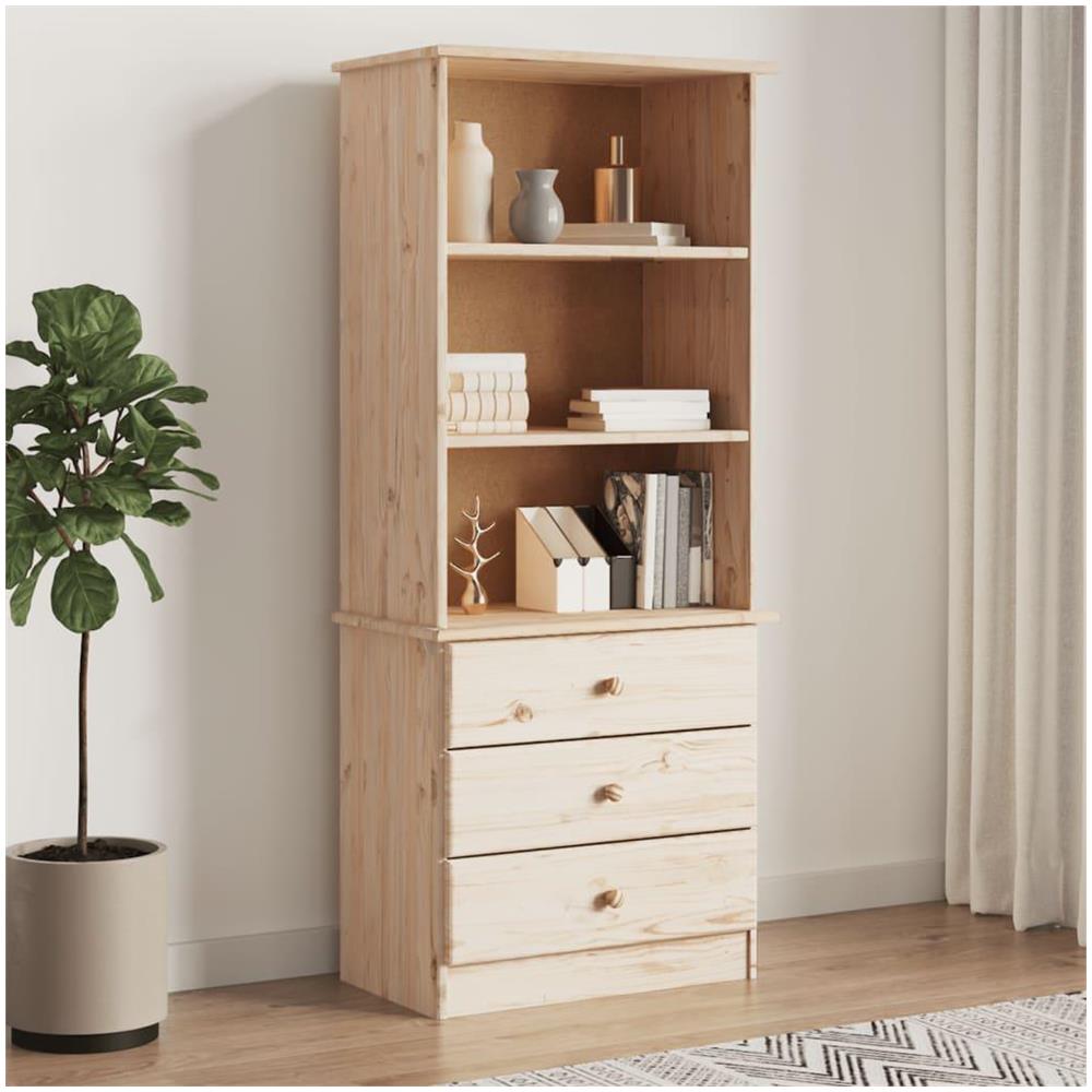 Libreria con Cassetti ALTA 60x35x142 cm Legno Massello di Pino - Foto 2