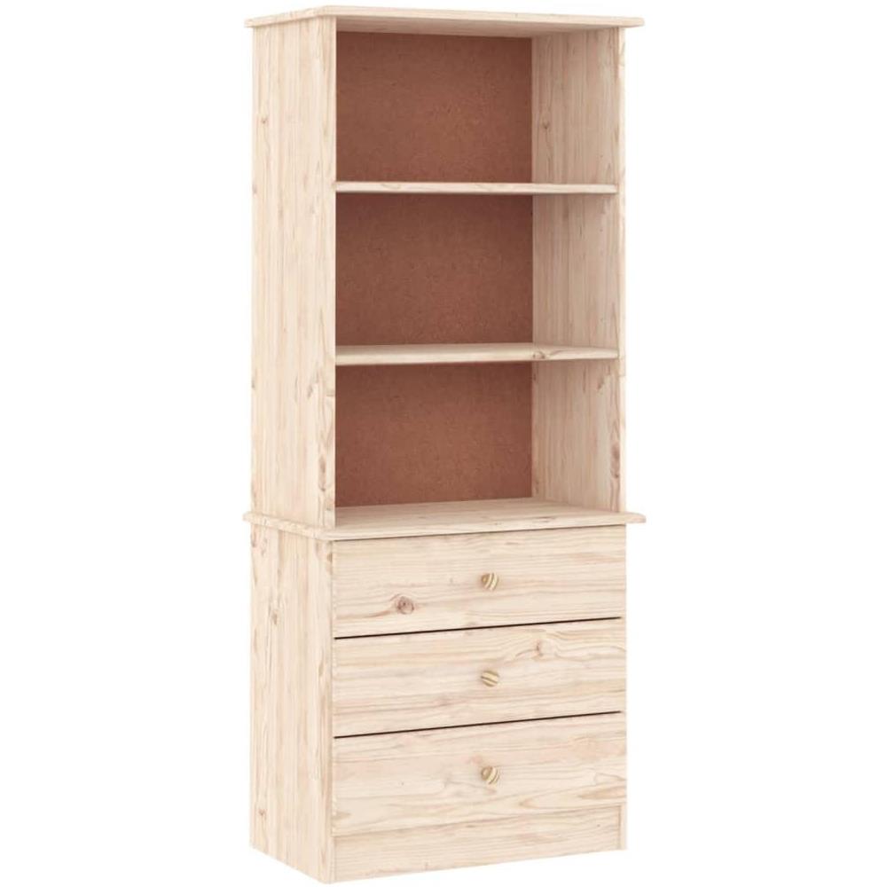 Libreria con Cassetti ALTA 60x35x142 cm Legno Massello di Pino - Foto 1
