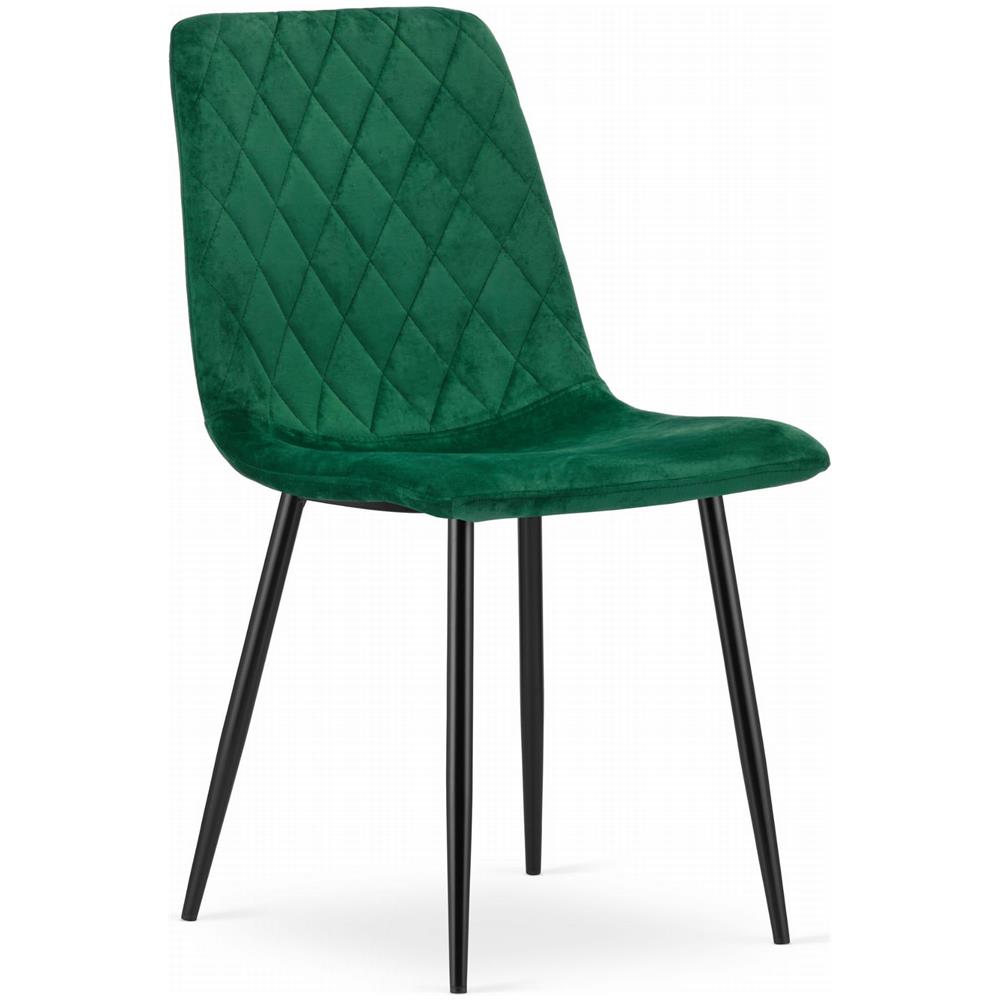 Sedia TURIN - Velluto verde scuro per soggiorno, ufficio, sala da pranzo x 1 - Foto 1