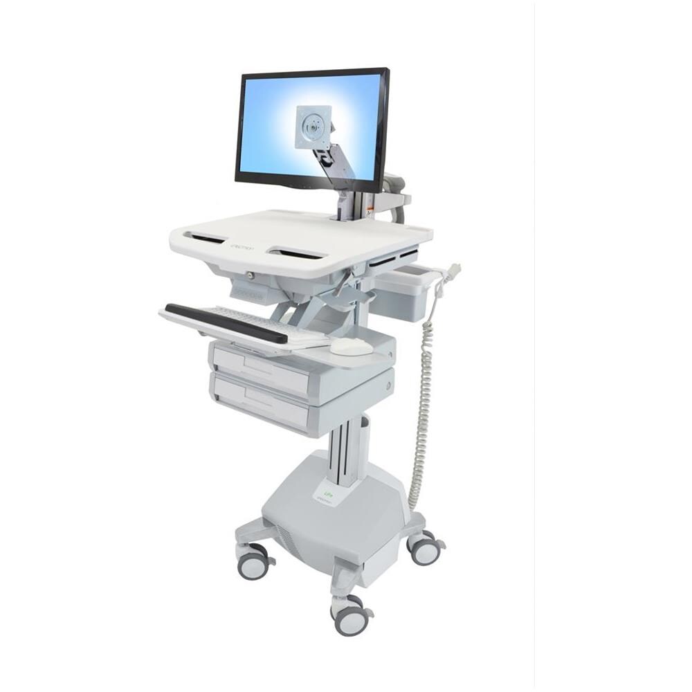 Ergotron Carrello StyleView Con Braccio LCD Colore Bianco E Grigio Ergotron Carrello StyleView Con Braccio LCD Colore Bianco E Grigio