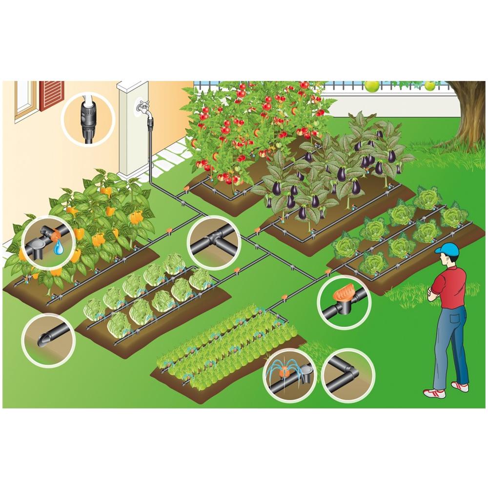 Kit Completo Di Micro-Irrigazione Per Orto, Innaffia Fino A 60 Piante In Piena Terra - Foto 2