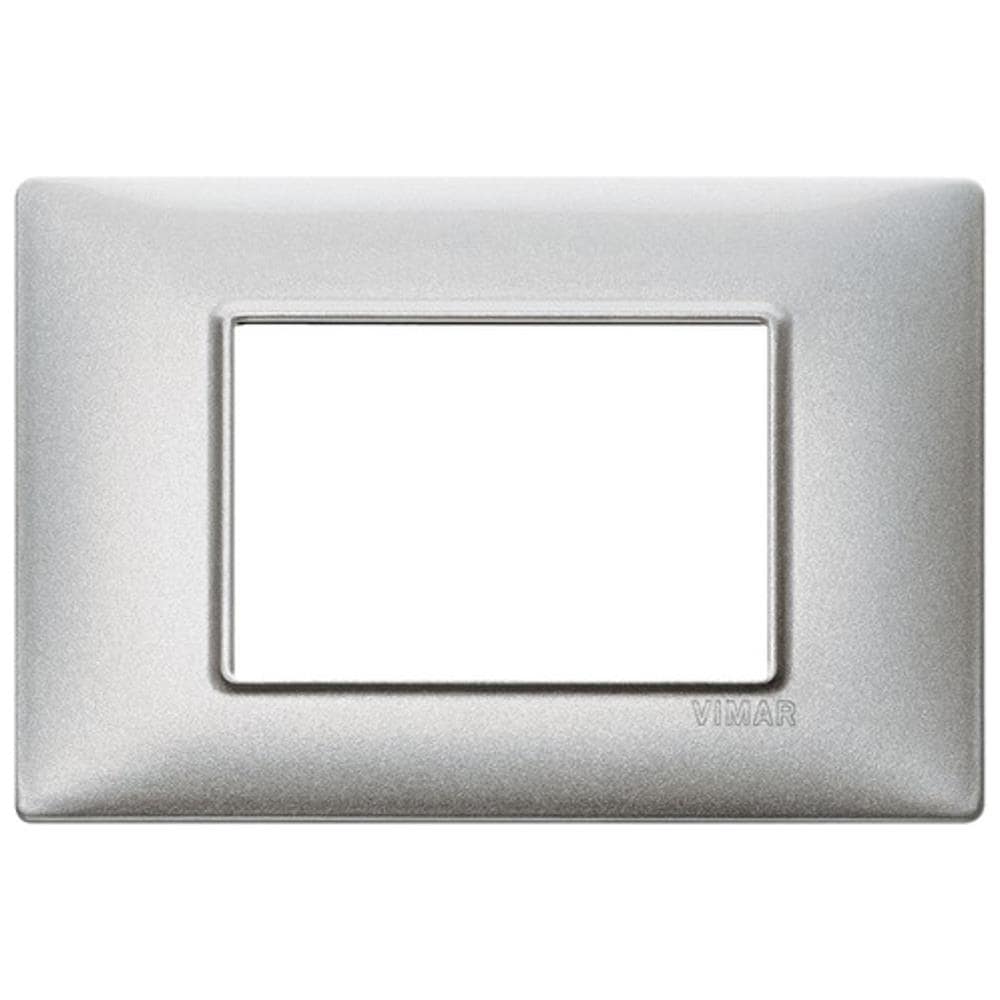 Placca 3 Moduli Argento Metallizzato Plana 14653.71 - Foto 6