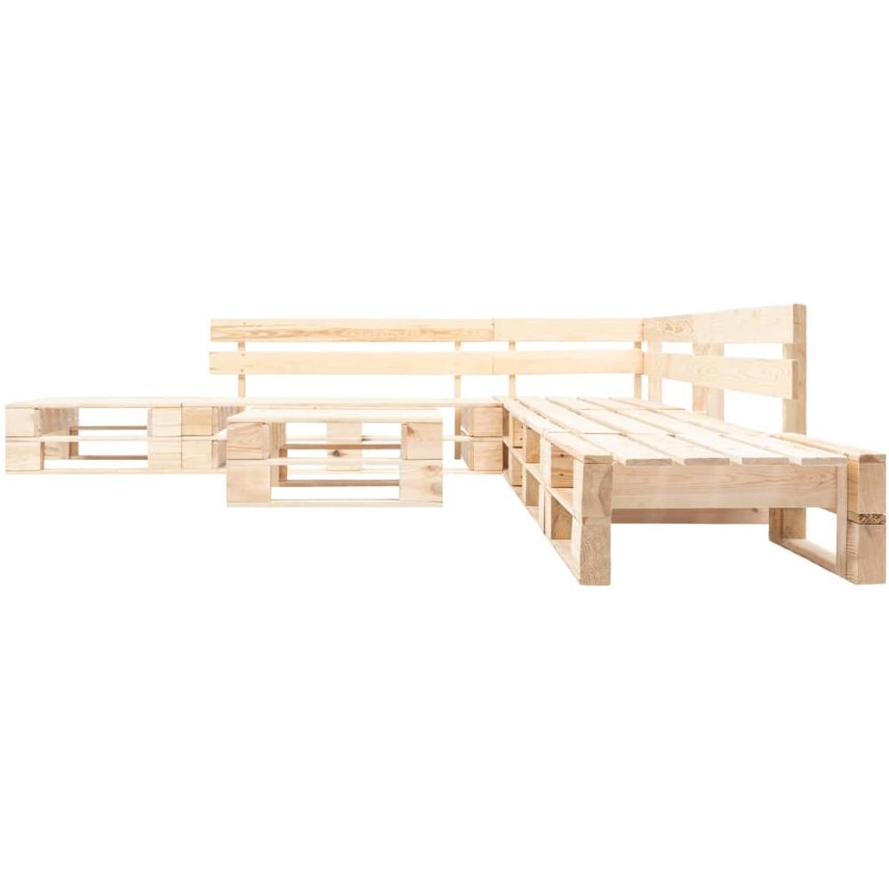 Set Divani Da Giardino Con Pallet 6 Pz Naturale Legno Fsc - Foto 2