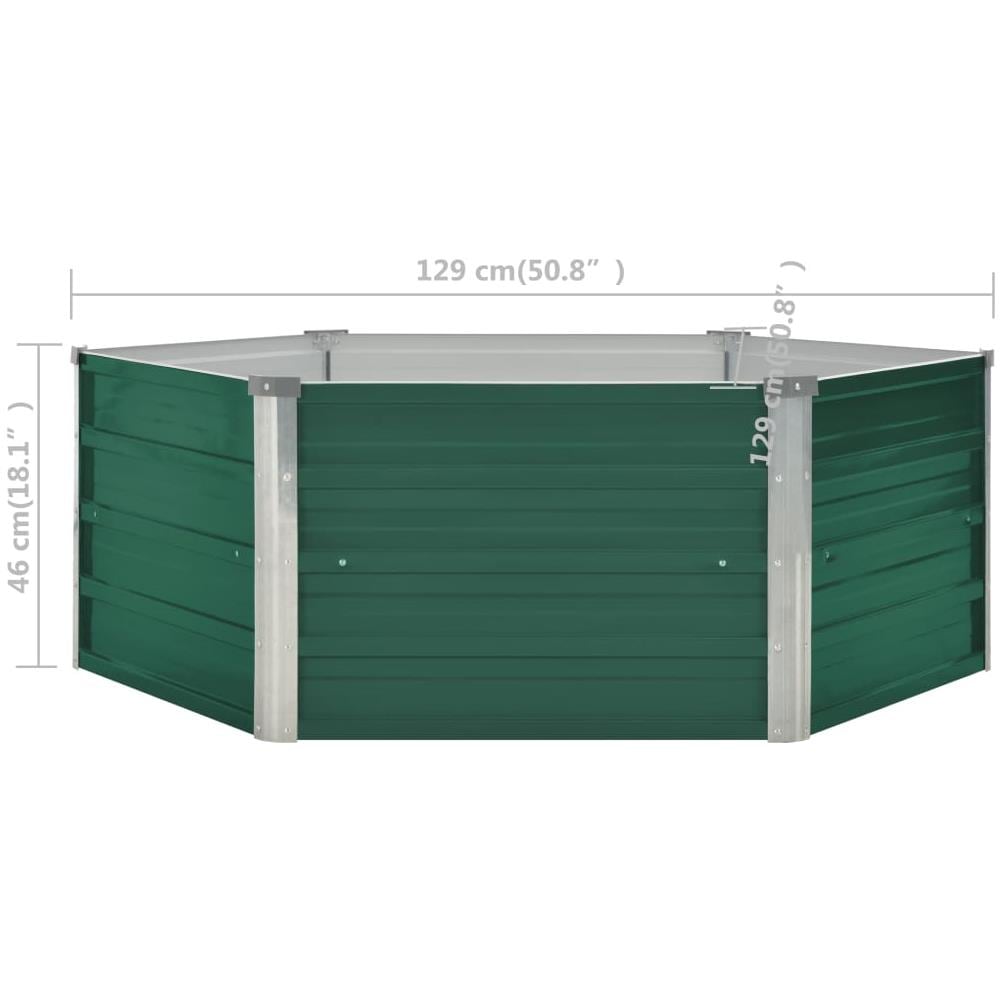 Letto di Coltura Rialzato 129x129x46 cm Acciaio Zincato Verde - Foto 10