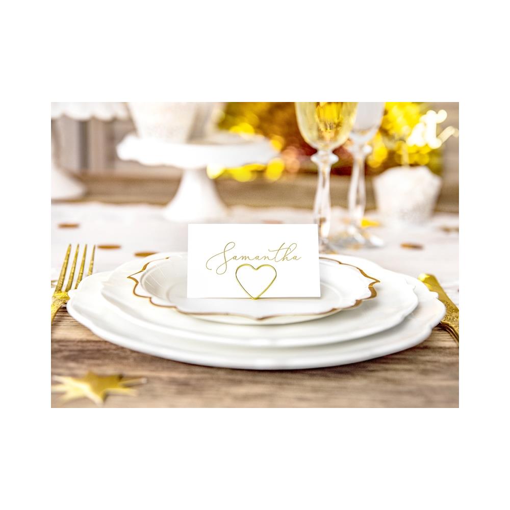 Partydeco - 10 Segnaposto Cuori Color Oro - Foto 3